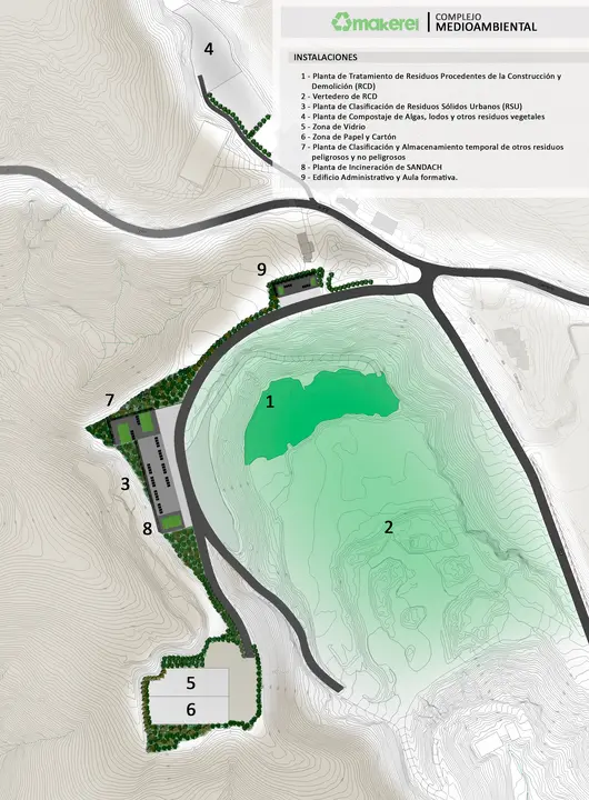 Plano del Complejo MedioAmbiental de Makerel