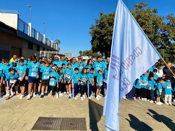 Los participantes, antes de tomar la salida desde el Parque Urbano Juan Carlos I