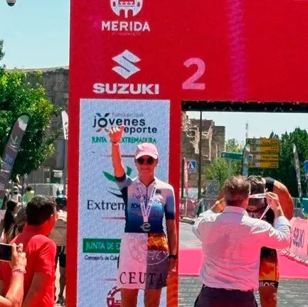 Susana Rom&aacute;n, en el segundo caj&oacute;n del podio en M&eacute;rida