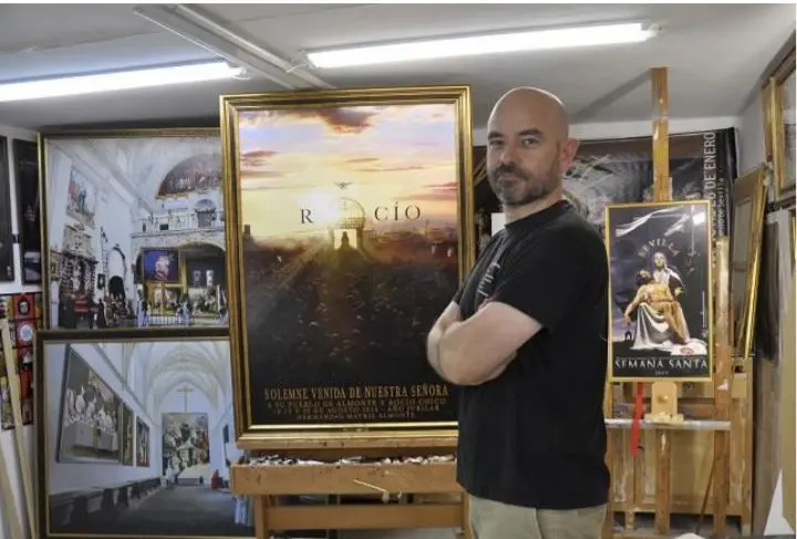 Pintor cartel anunciador virgen de África