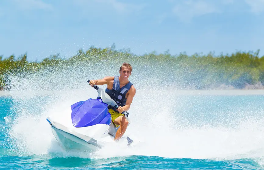 Man on Jet Ski having fun in Ocean