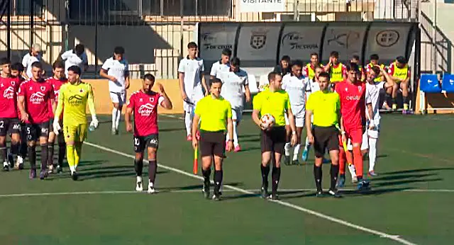 El Ceuta B y el Cartaya, saltando al terreno de juego del 'Pirri'