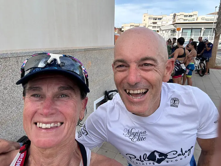 Susana Román y Jorge Ruiz, tras completar la prueba del Campeonato de España