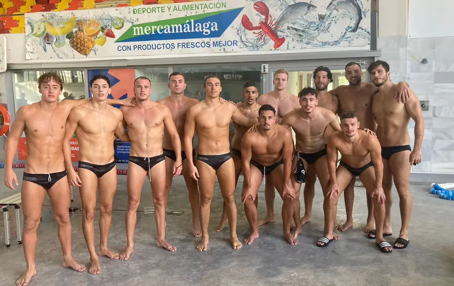 Los jugadores del Caballa, este sábado en el Complejo Inacua de Málaga