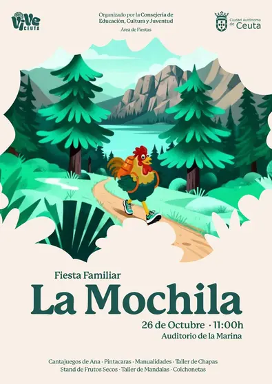 Cartel fiesta familiar Mochila