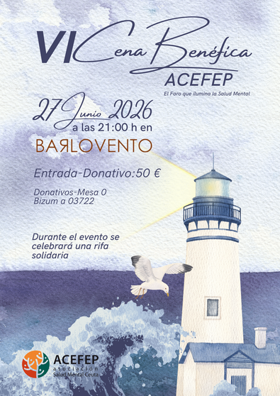 Cartel VI Cena Ben&eacute;fica acefep