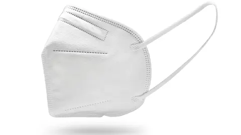 KN95 FFP2 Face mask isolated on white background. Protection against Coronavirus Covid-19