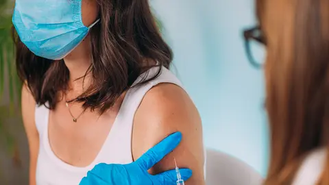 Woman Getting a Corona Virus Vaccine Trial