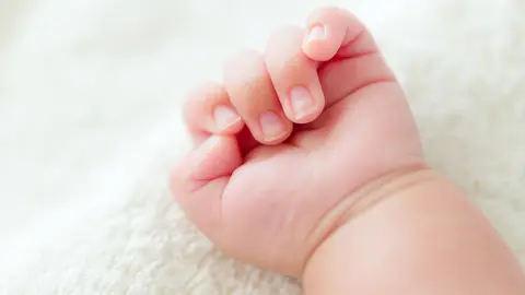 Newborn baby hand 