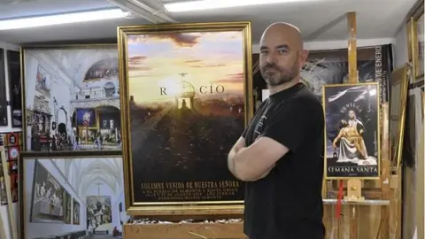 Pintor cartel anunciador virgen de África