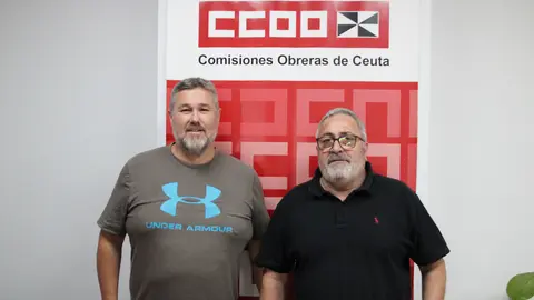 CCOO - secretario general de CCOO de Ceuta, Emilio Postigo, y el delegado sindical Javier Lirio.