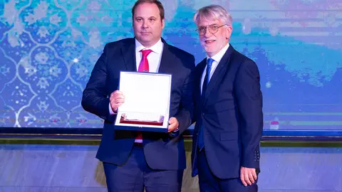 Sergio Aguilera, este viernes tras recibir su distinción en la Gala de la RFEN