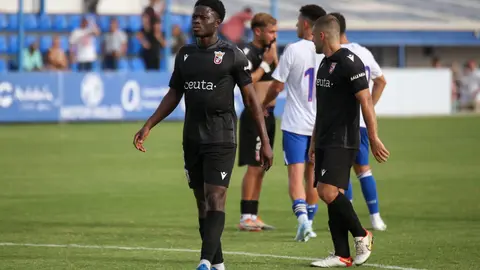 Mathias, en el partido del pasado sábado en el campo del Atlético Onubense