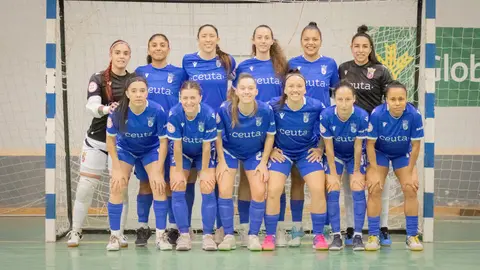 Formación del Ceuta Femenino, este sábado en Mora.