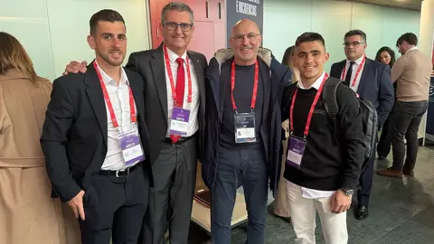 Antonio Pozo, García Gaona, Luis de la Fuente y Aisar Ahmed, en la última Asamblea de la RFEF