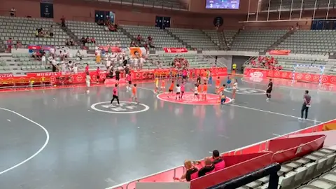 Imagen del final del partido en el Palacio de los Deportes de Murcia