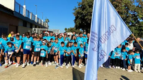 Los participantes, antes de tomar la salida desde el Parque Urbano Juan Carlos I