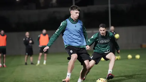 Marc Dom&egrave;nech, en su primer entrenamiento con el Ceuta