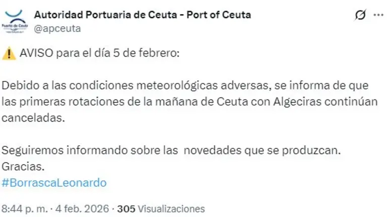 Ceuta continuará este jueves sin las primeras rotaciones en el Estrecho