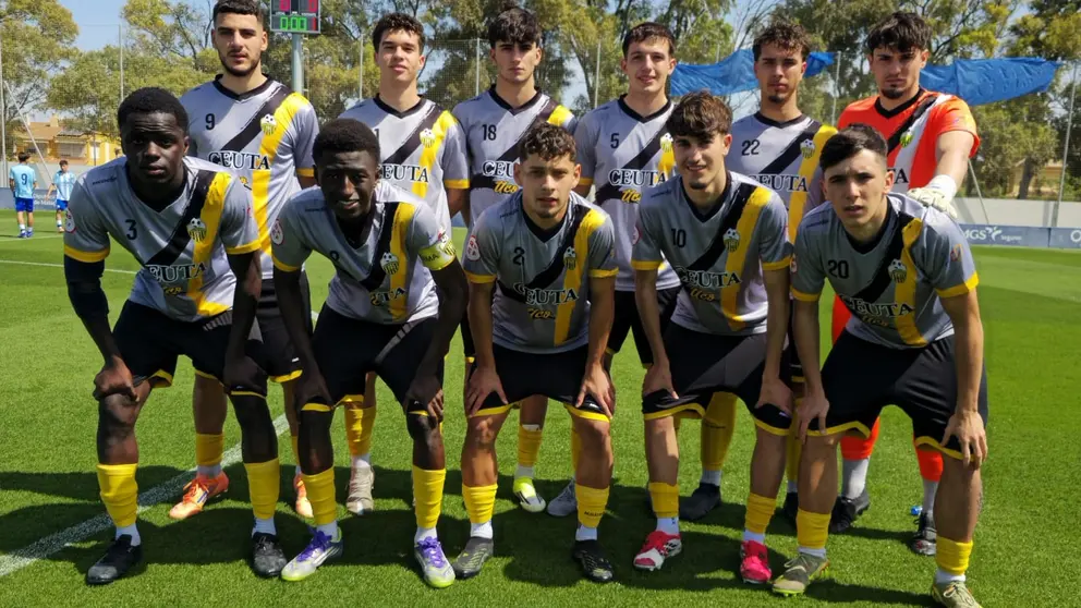 Once inicial del Sporting Atl&eacute;tico, en la Ciudad Deportiva del M&aacute;laga